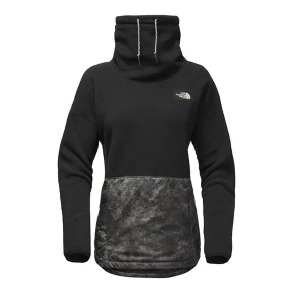 The North Face Womens Riit Sherpa Fleece Cowl Neck Pullover, Black/Gray, Size M - Picture 3 of 11